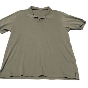 Tasso Elba size L short sleeve green polo golf shirt includes extra button GUC